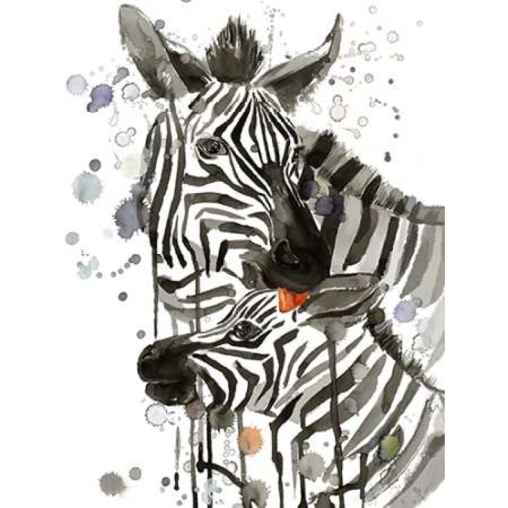 Zebra Kiss Poster Print by Jin Jing-VARPDX937JIN1114 Image 1