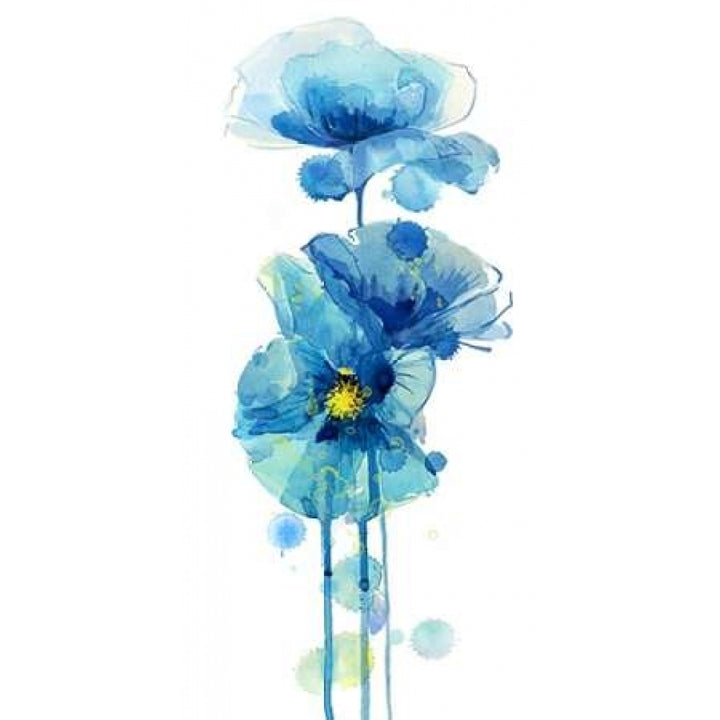 Indigo Poppy 3 Poster Print by Jin Jing-VARPDX937JIN1124 Image 1