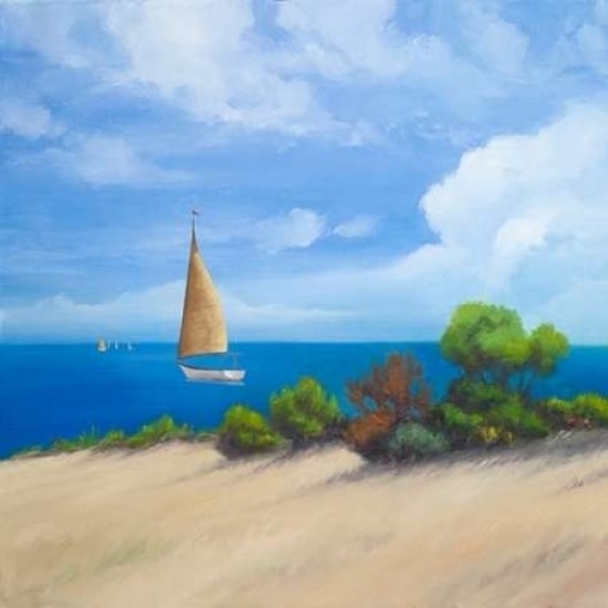 Sailboat on Coast I Poster Print by Vivien Rhyan-VARPDX9392B Image 1