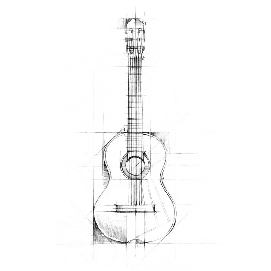 Guitar Sketch Poster Print - Ethan Harper-VARPDX94129FN Image 1