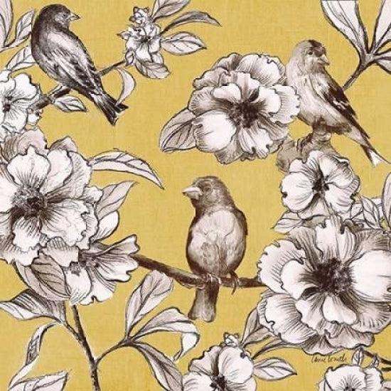 Peonies and Birds on Yellow I Poster Print by Lanie Loreth-VARPDX9613AA Image 2