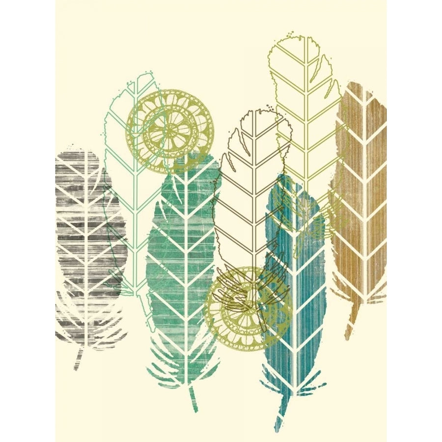 Feathers in a Row I Poster Print - Jennifer Goldberger-VARPDX97063D Image 1