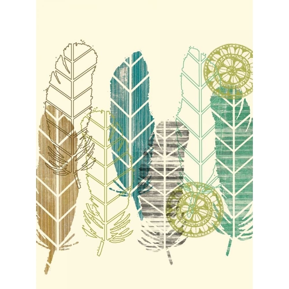 Feathers in a Row II Poster Print - Jennifer Goldberger-VARPDX97064D Image 1