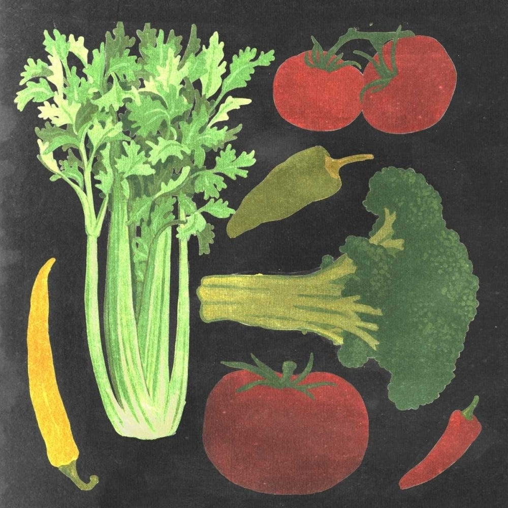 Blackboard Veggies III Poster Print - Studio Vision-VARPDX97081D Image 1