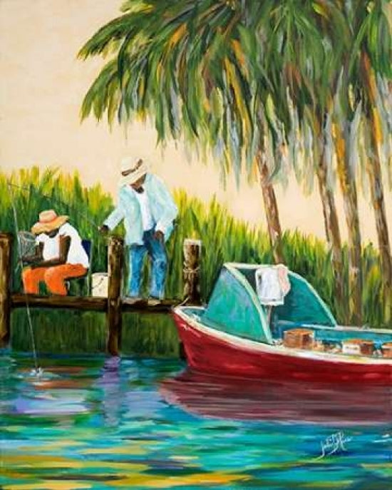 Dock Fishing Poster Print by Julie DeRice-VARPDX9720 Image 1