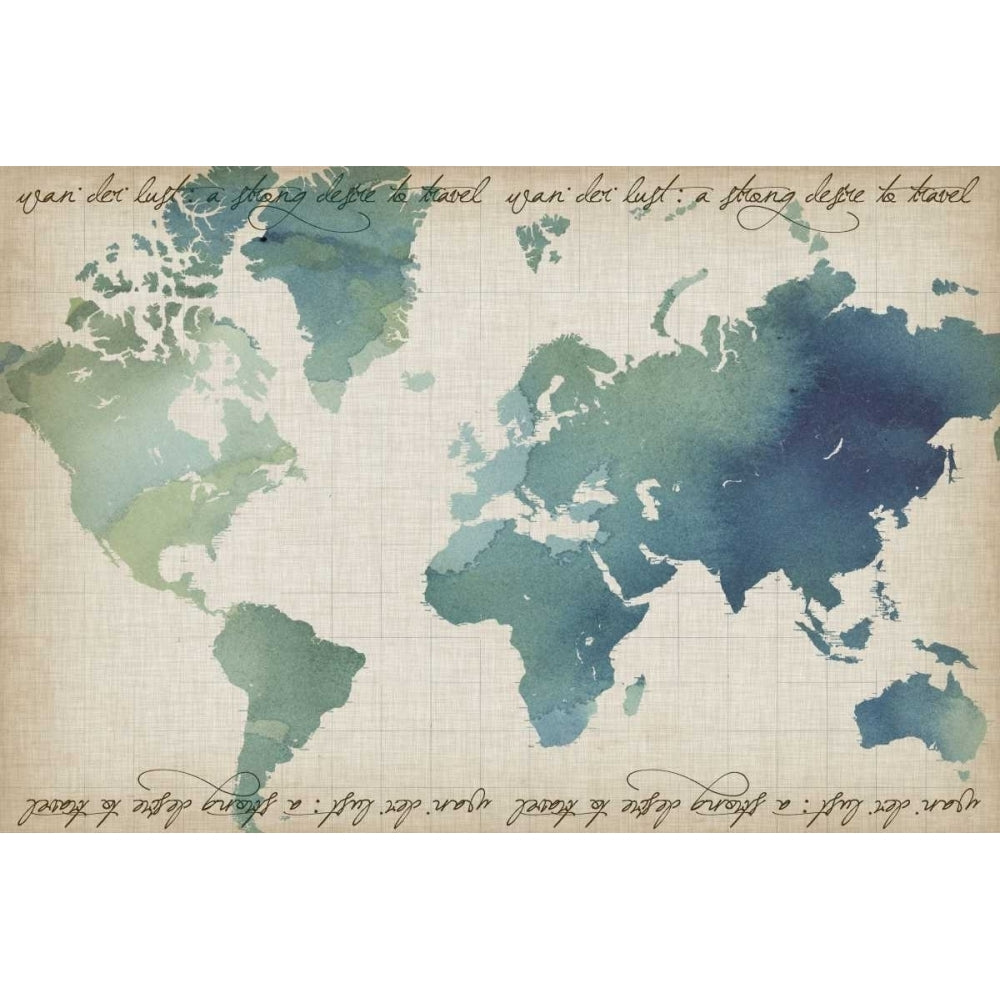 Watercolor World Map Poster Print - Grace Popp-VARPDX98601GG Image 1