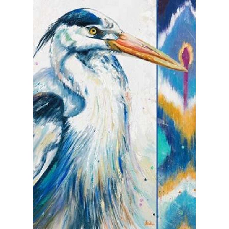 Blue Heron Ikat I Poster Print by Patricia Pinto-VARPDX9890E Image 2