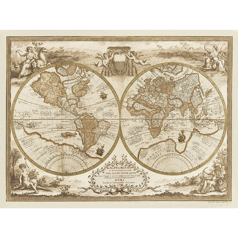 Mappa del Globo Terraqueo Poster Print - Anonymous-VARPDXAA3103 Image 1