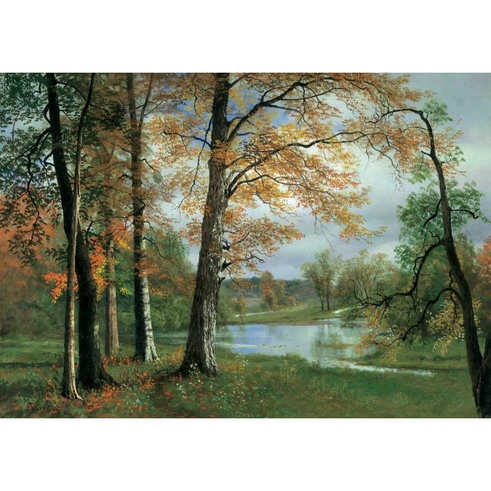 A Quiet Pond Poster Print by Albert Bierstadt-VARPDXAB3085 Image 1