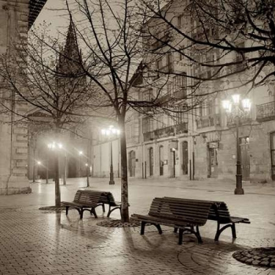 Oviedo Cathedral y Bancs - 2 Poster Print by Alan Blaustein-VARPDXABSP5 Image 1