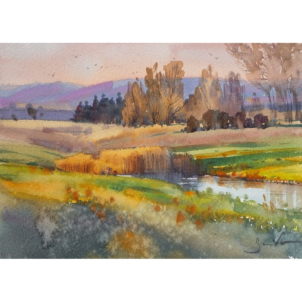 Watercolor landscape painting 57 Poster Print - Samira Yanushkova-VARPDXACANT162 Image 1