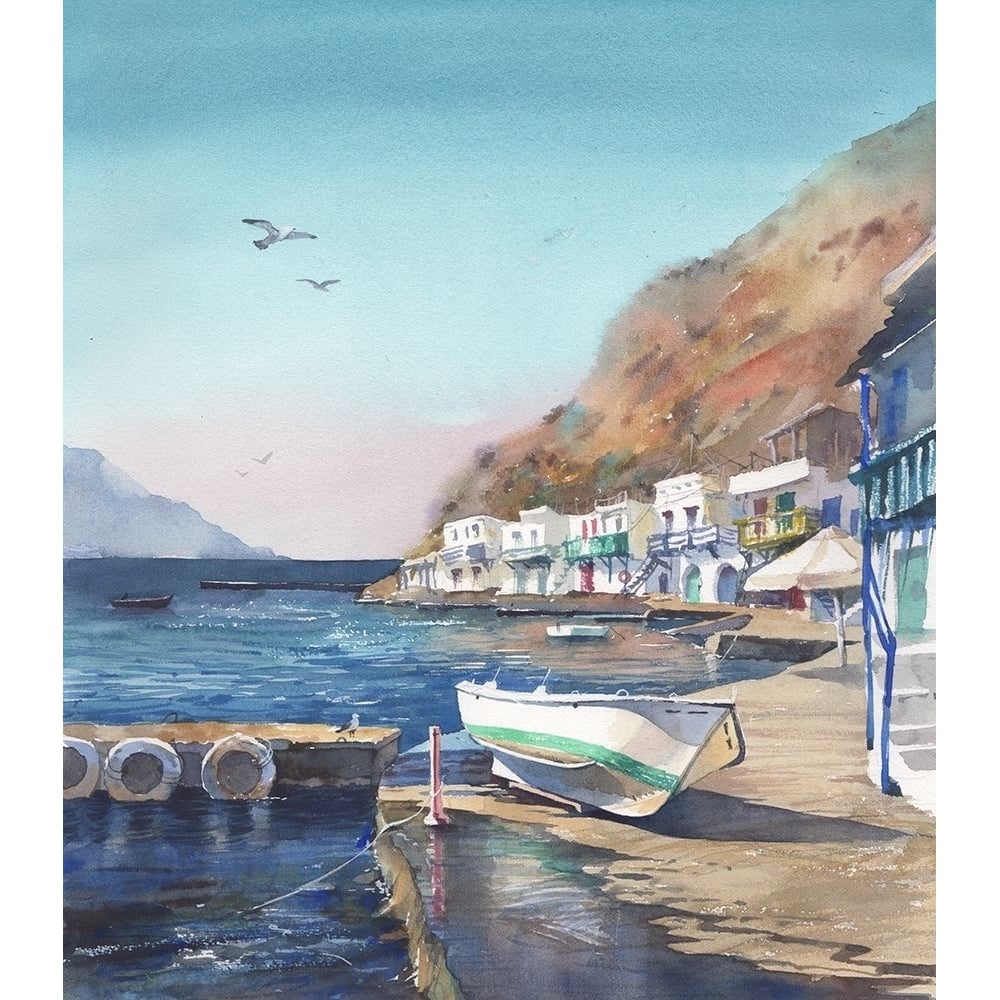 Fishing village Poster Print - Samira Yanushkova-VARPDXACANT218 Image 1