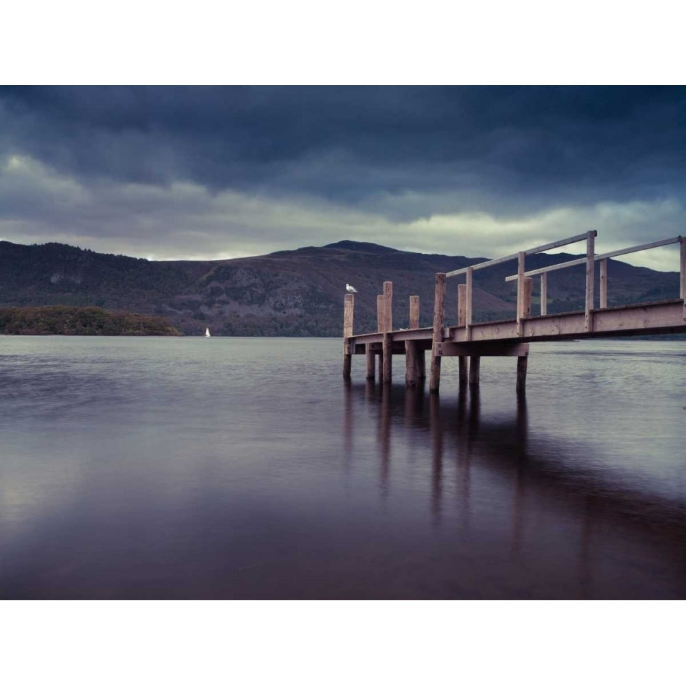 Jetty at dusk lake district Cumbria Poster Print by Assaf Frank-VARPDXAF20090925577C03 Image 1