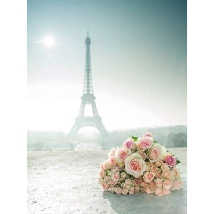 Bunch of roses next to the Eiffel tower Poster Print by Assaf Frank-VARPDXAF20120314406 Image 2