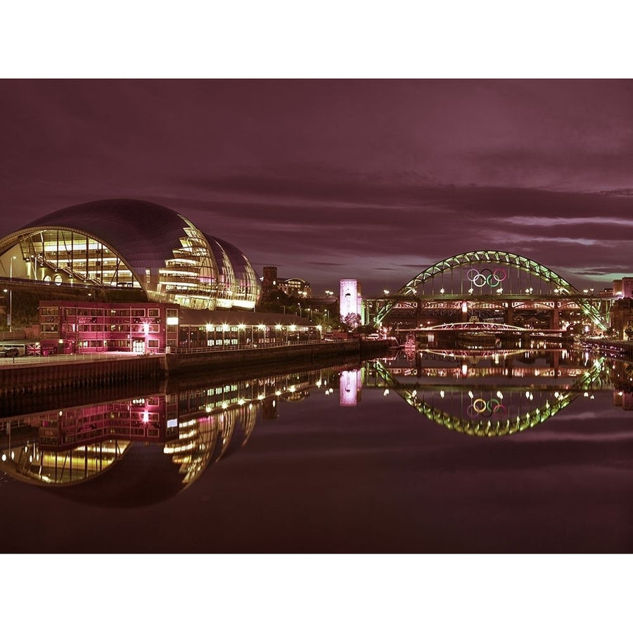 The Sage Gateshead and the Tyne bridge Newcastle Upon Tyne FTBR-1879 Poster Print by Assaf Frank-VARPDXAF20120826006C04 Image 1