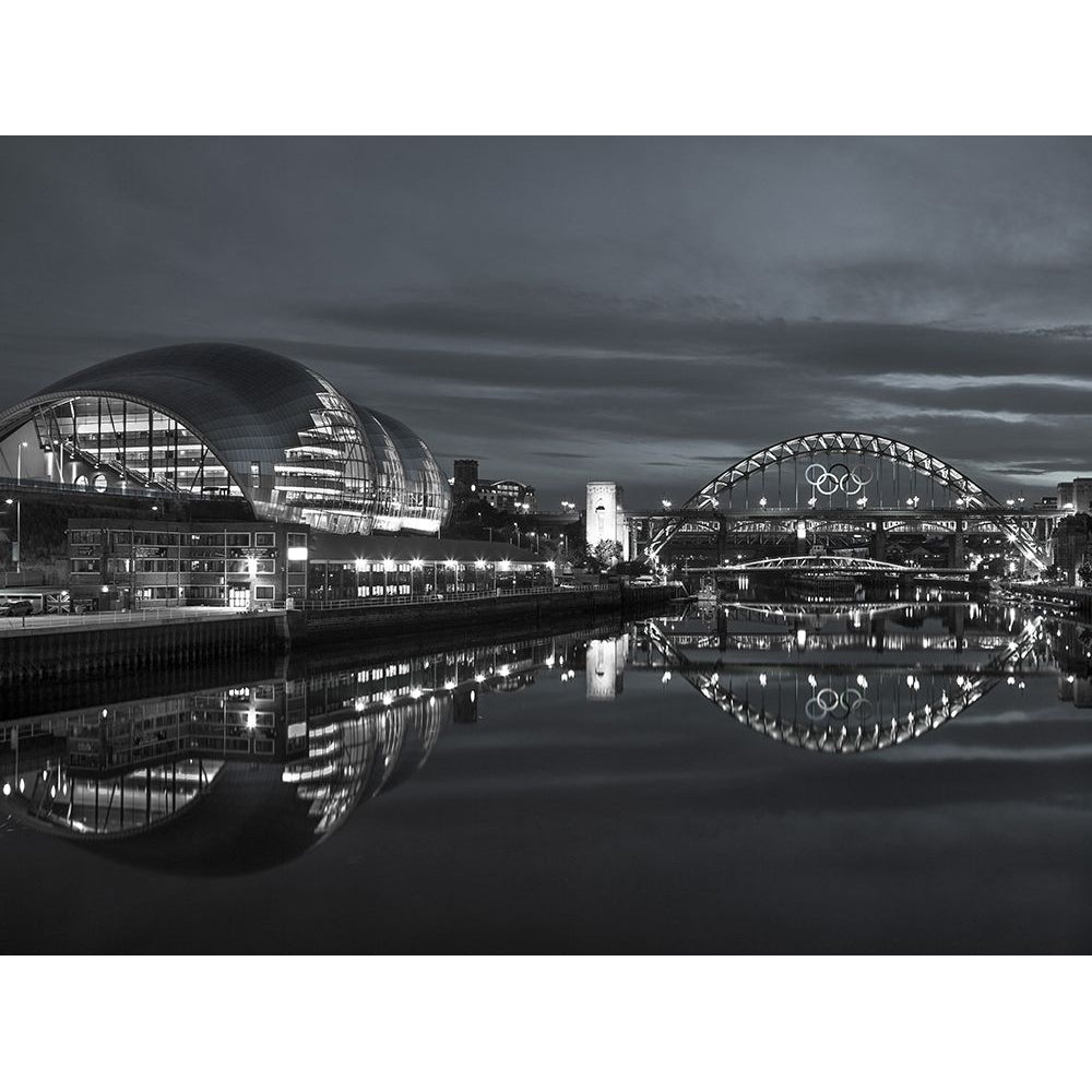 The Sage Gateshead and the Tyne bridge Newcastle Upon Tyne FTBR-1878 Poster Print by Assaf Frank-VARPDXAF20120826006C03 Image 1