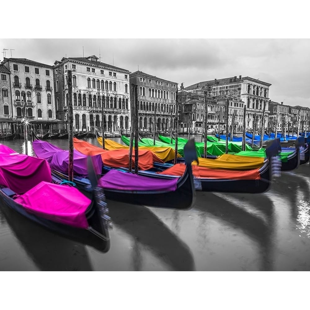 Gondolas parked on the grand canal Venice Italy Poster Print by Assaf Frank-VARPDXAF20130409201C07 Image 1