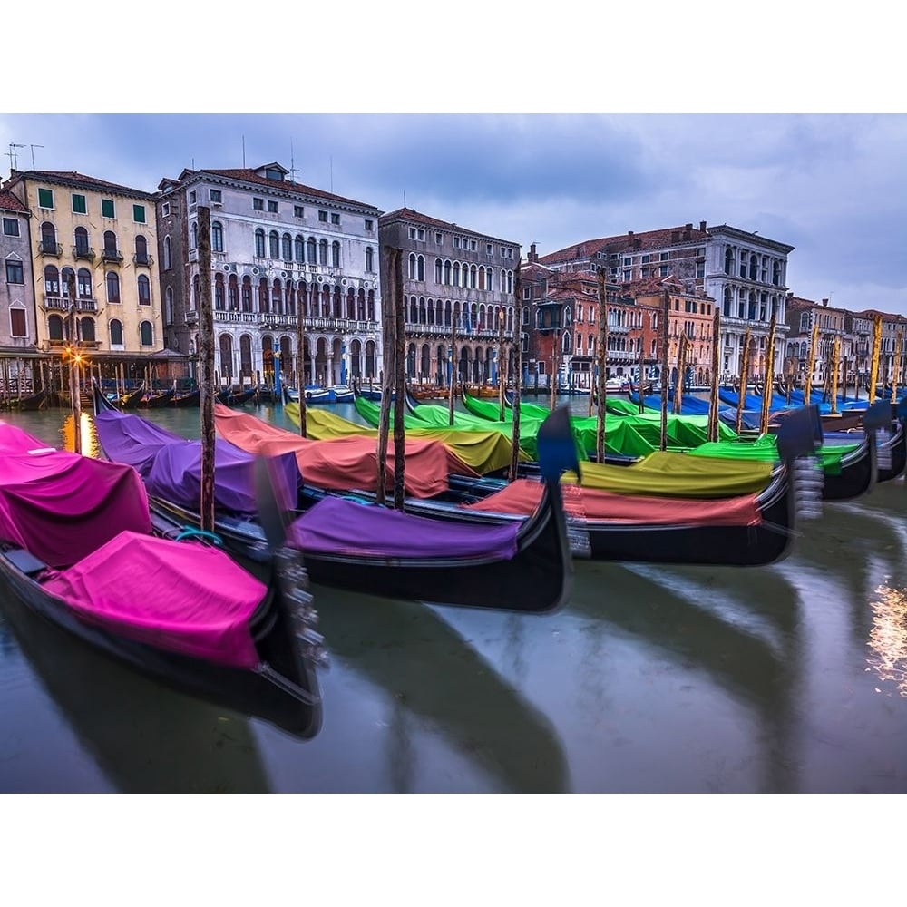 Gondolas parked on the grand canal Venice Italy Poster Print by Assaf Frank-VARPDXAF20130409201C02 Image 1