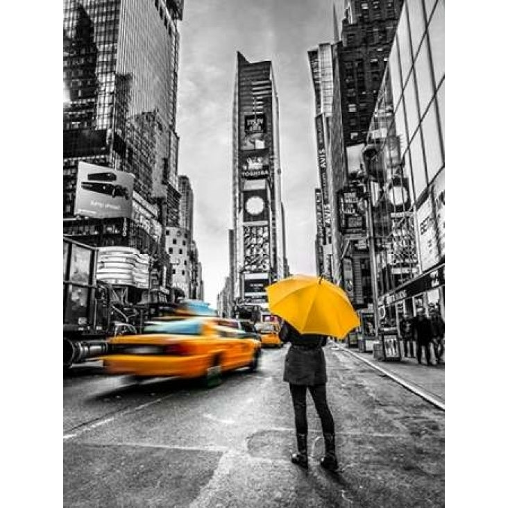 Man with yellow umbrella at Times square York Poster Print by Assaf Frank-VARPDXAF20131115106PC02 Image 2