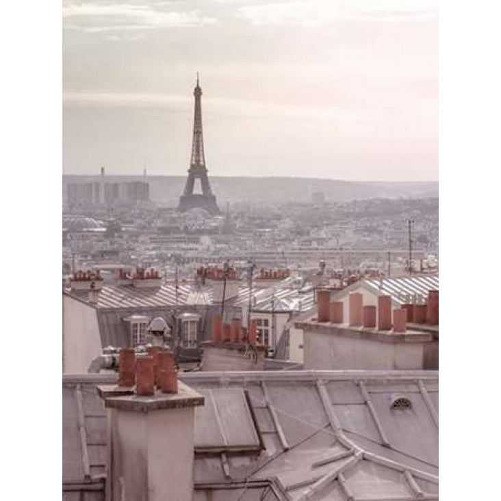 Eiffel Tower seen through the window of an apartment in Montmartre Paris France Poster Print by Assaf Image 2