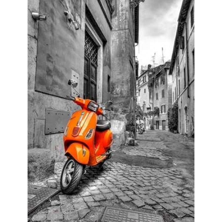 Scooter parked in narrow street of Rome Italy Poster Print by Assaf Frank-VARPDXAF20141111779XC01 Image 1