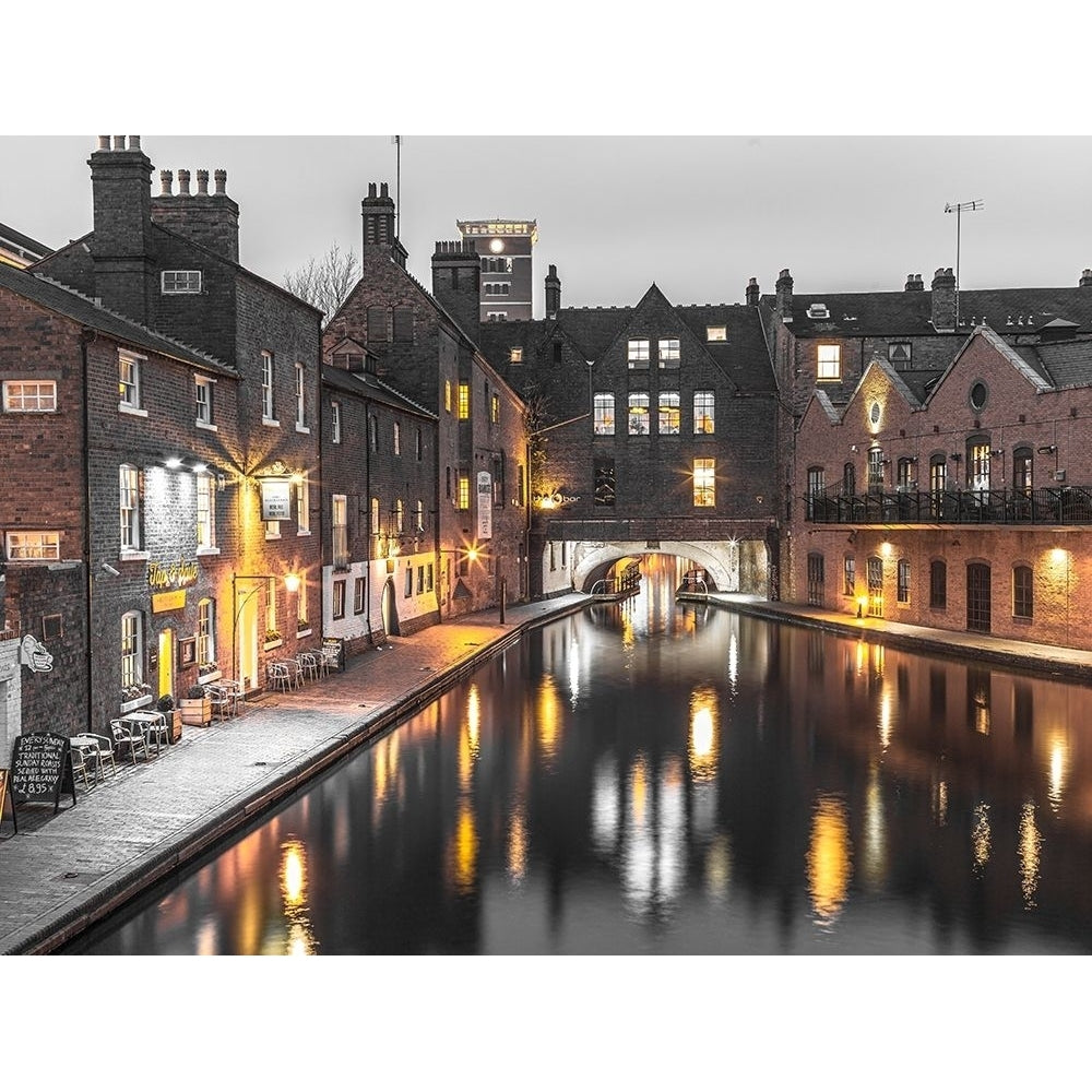 View of Gas street basin at evening in Birmingham UK Poster Print by Assaf Frank-VARPDXAF20150214369C01 Image 1