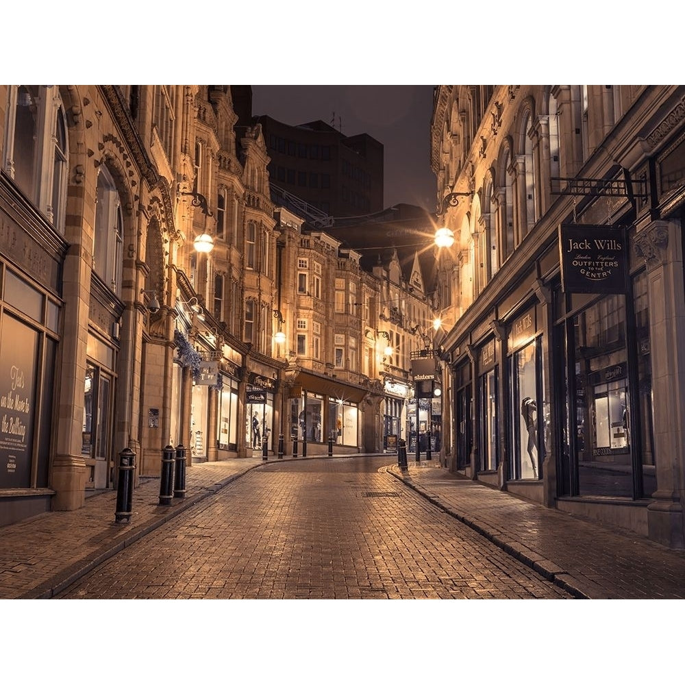 View of Cannon street at night Birmingham UK Poster Print by Assaf Frank-VARPDXAF20150214381C02 Image 1