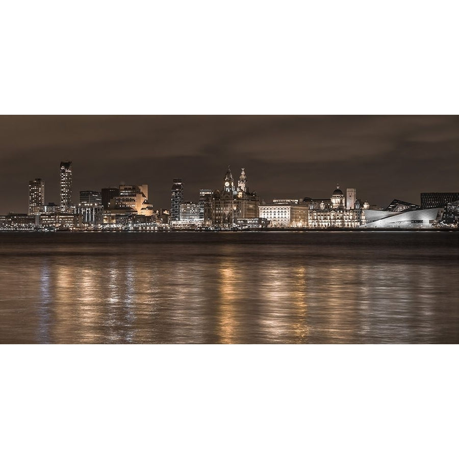 Liverpool city skyline across the River Mersey UK FTBR-1873 Poster Print by Assaf Frank-VARPDXAF20150302393C02 Image 1