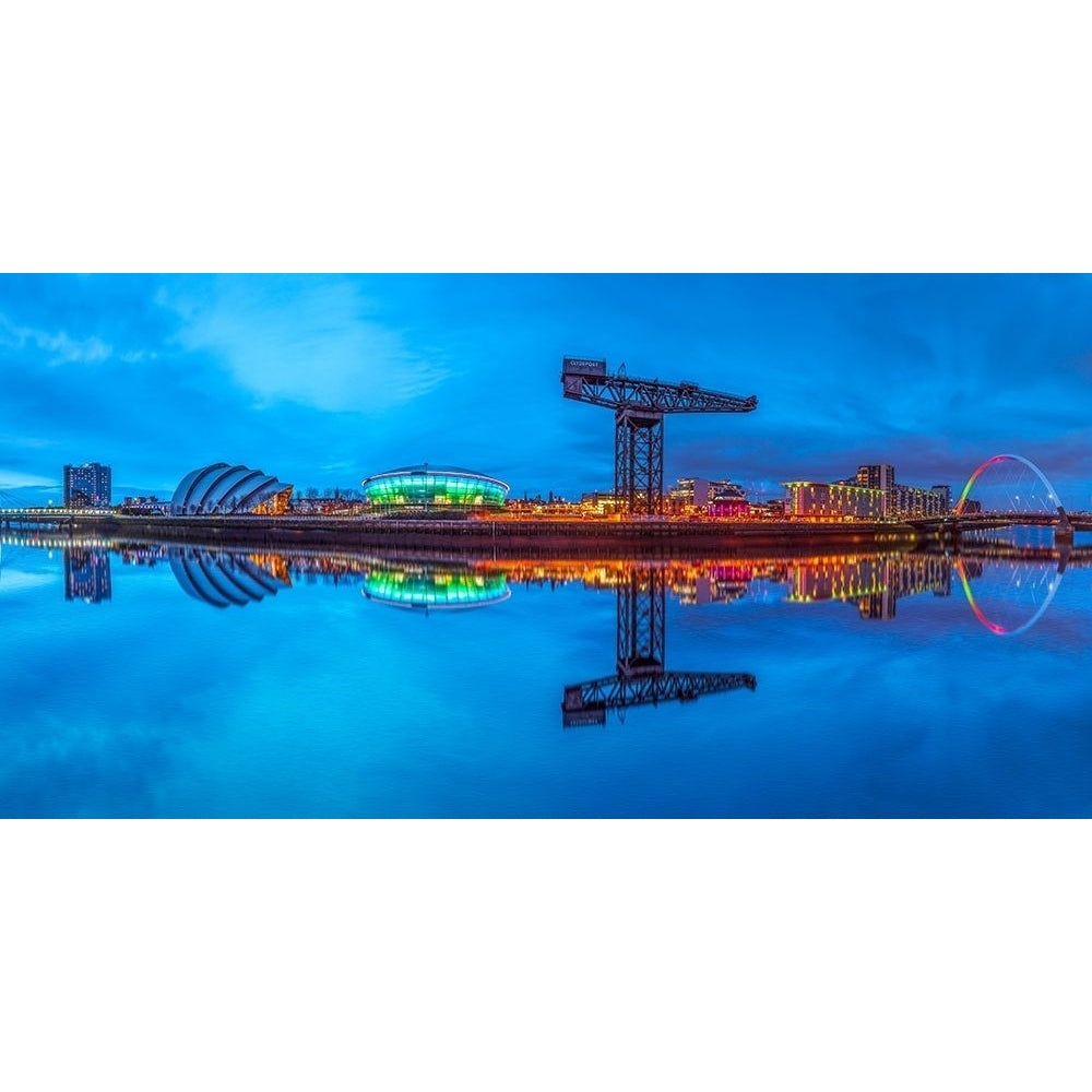 View along the river Clyde at night Glasgow Poster Print by Assaf Frank-VARPDXAF20150304808P2 Image 1