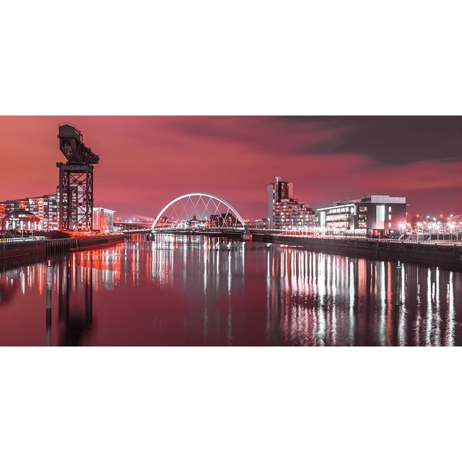 View along the river Clyde at night Glasgow FTBR-1902 Poster Print by Assaf Frank-VARPDXAF20150304900C03 Image 1