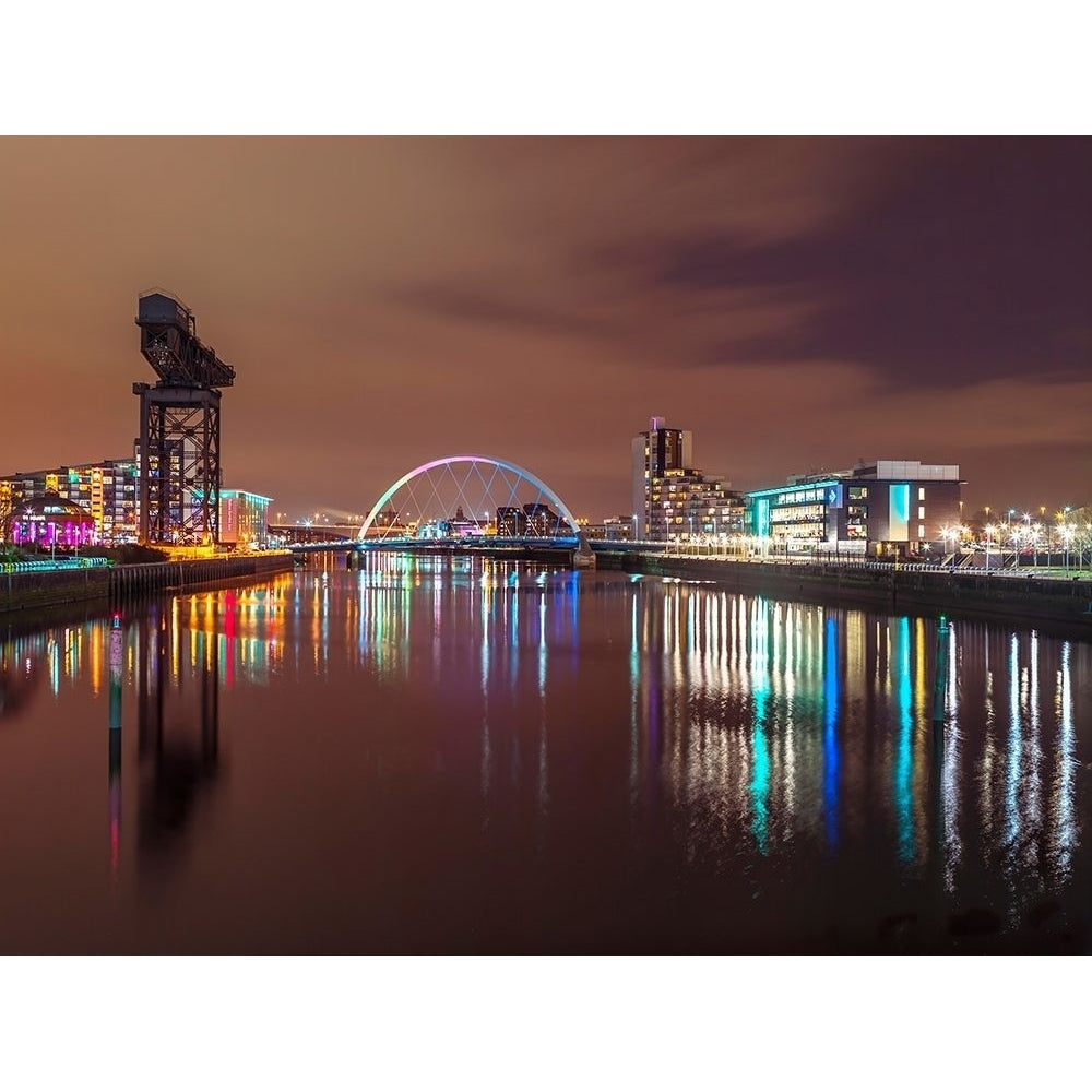 View along the river Clyde at night-Glasgow by Assaf Frank-VARPDXAF20150304900G Image 1