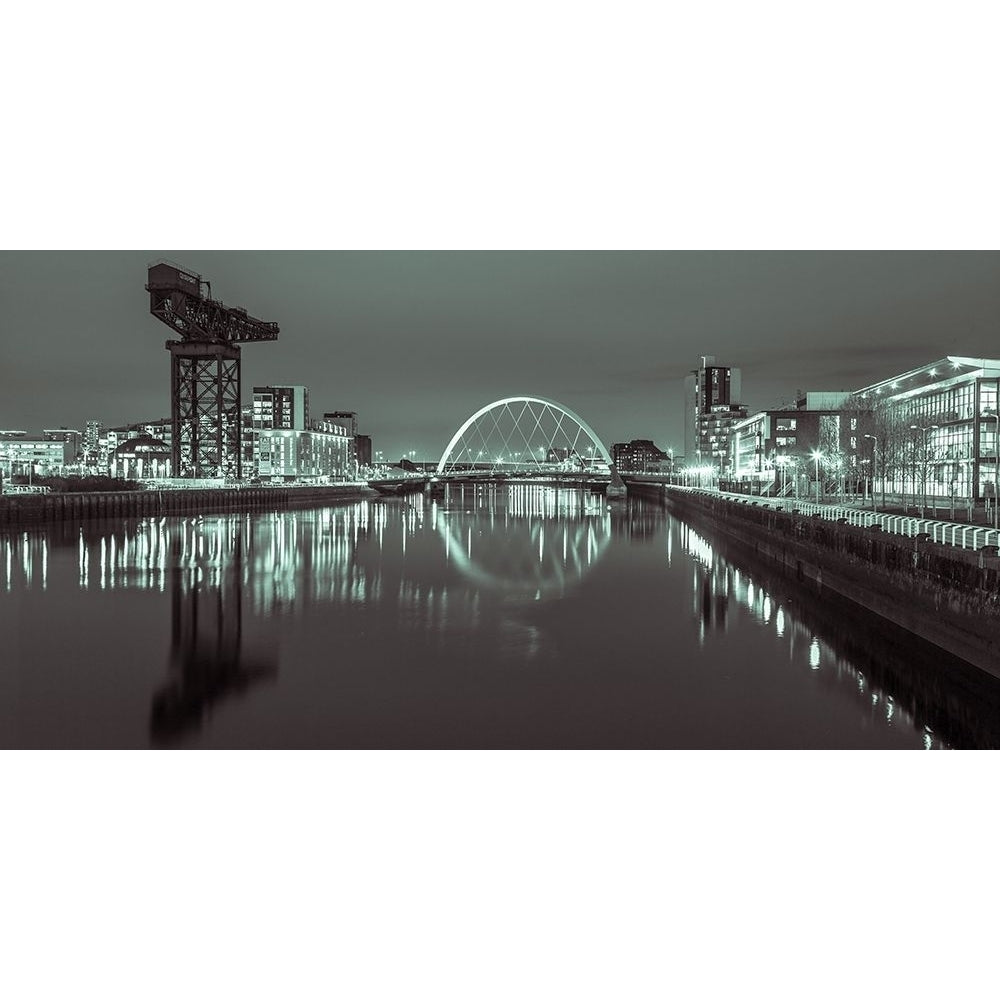 View along the river Clyde at night Glasgow FTBR-1901 Poster Print by Assaf Frank-VARPDXAF20150304897C01 Image 1