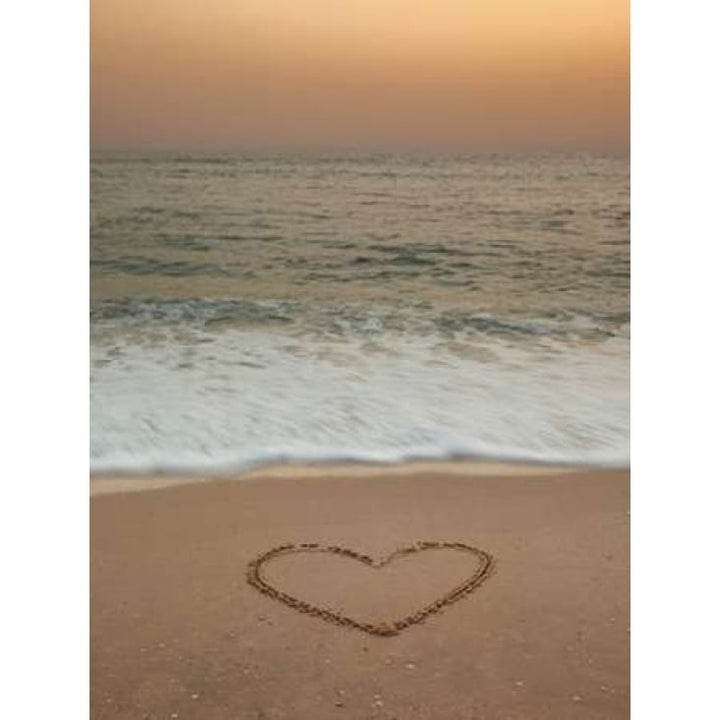 Sand writing - Heart shape drawn on beach Poster Print by Assaf Frank-VARPDXAF20150525018 Image 1