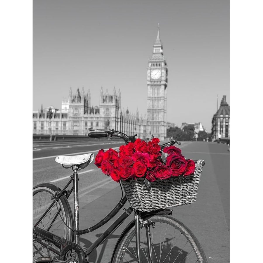 Bicycle with bunch of flowers on Westminster Bridge-London-UK by Assaf Frank-VARPDXAF20150607028C02 Image 1