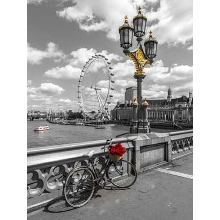 Bicycle with bunch of flowers on Westminster Bridge London UK Poster Print by Assaf Frank-VARPDXAF20150607266C01 Image 2