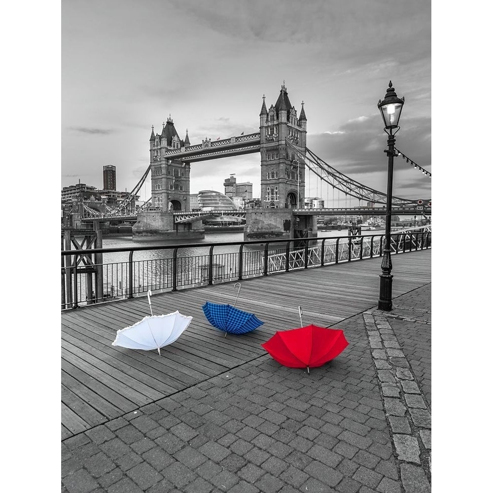 Colorful umbrellas on promenade near Tower bridge-London-UK by Assaf Frank-VARPDXAF20150627044C01 Image 1