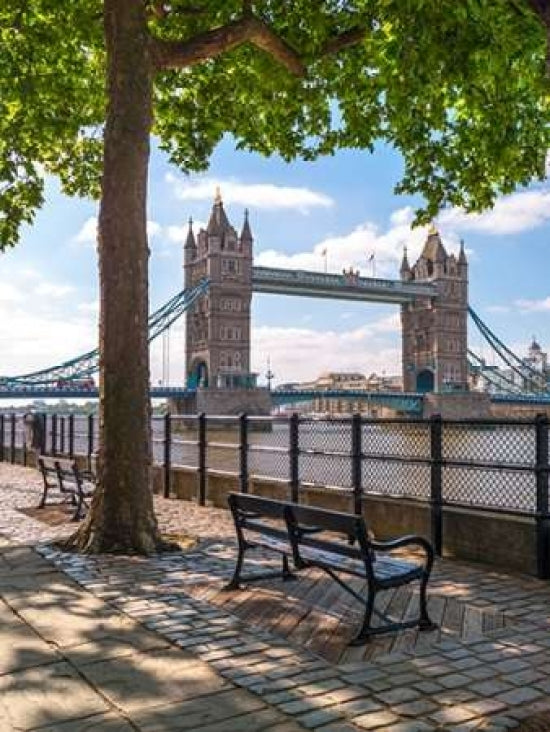 Thames promenade with Tower bridge in background London UK Poster Print by Assaf Frank-VARPDXAF20150627373 Image 1