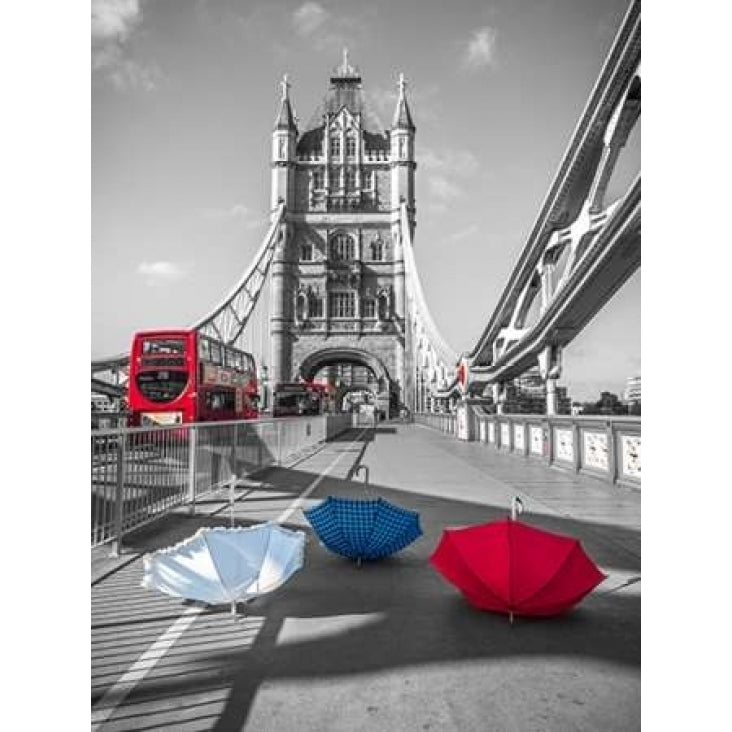 Colorful umbrellas on Tower bridge London UK Poster Print by Assaf Frank-VARPDXAF20150627344C01 Image 2