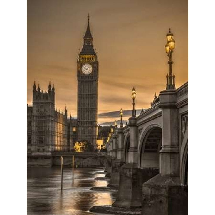 Westminster bridge and Big Ben from Thames promenade London UK Poster Print by Assaf Frank-VARPDXAF20150731079X2C01 Image 1