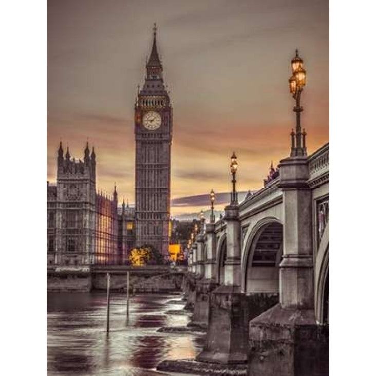 Westminster bridge and Big Ben from Thames promenade London UK Poster Print by Assaf Frank-VARPDXAF20150731079X2C03 Image 1