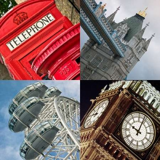 Collage of famous places in London city UK Poster Print by Assaf Frank-VARPDXAF20160217Set02 Image 1