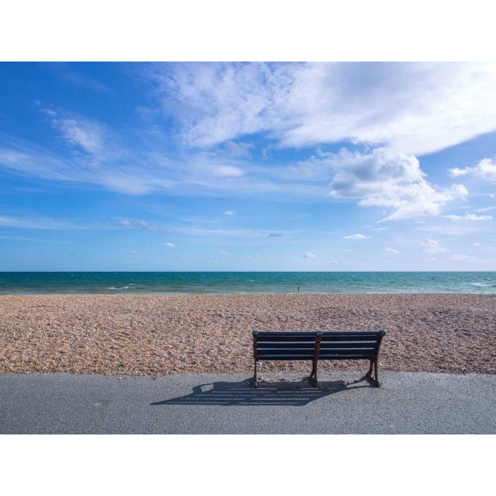 Bench at seaside promenade Poster Print by Assaf Frank-VARPDXAF20160428025 Image 2