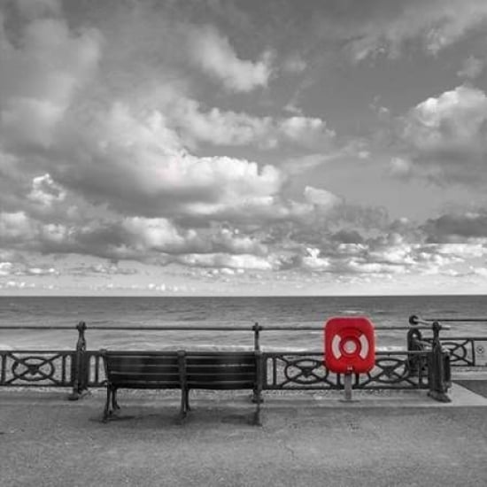 Bench at seaside promenade Poster Print by Assaf Frank-VARPDXAF20160428120C01 Image 1