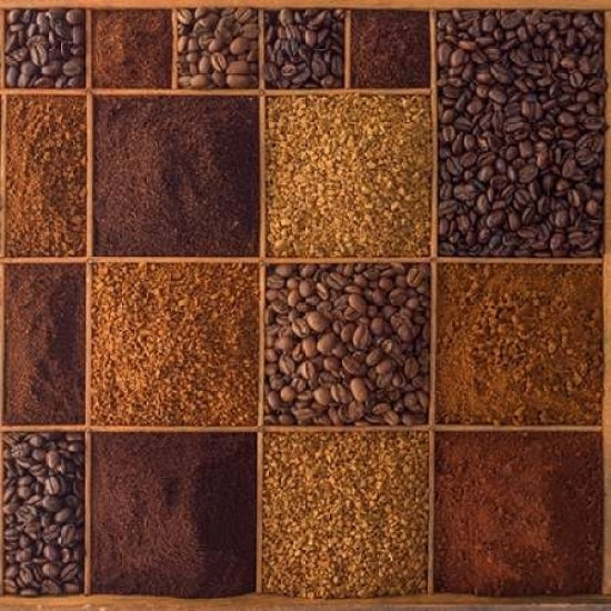 Variety of coffee beans in a wooden box Poster Print by Assaf Frank-VARPDXAF20160602014C01 Image 1