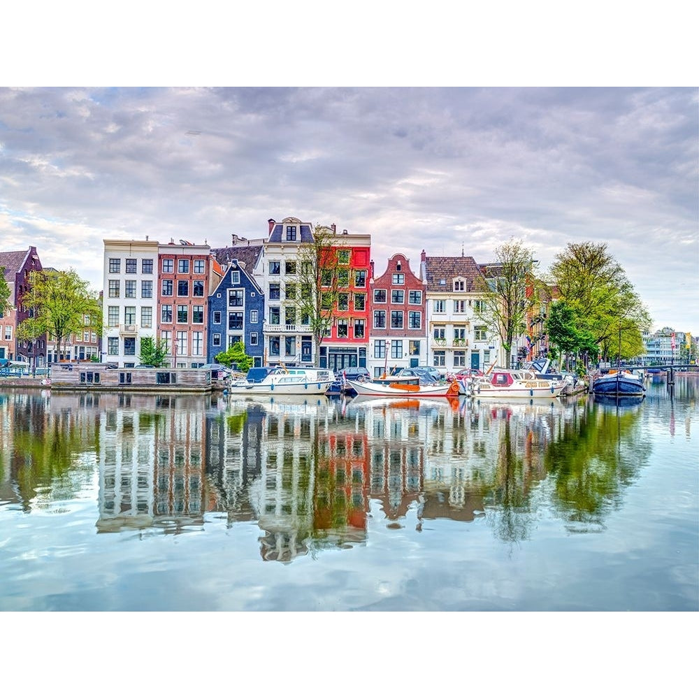 Amsterdam townhouses by the canal Poster Print - Assaf Frank-VARPDXAF20170805286X Image 1