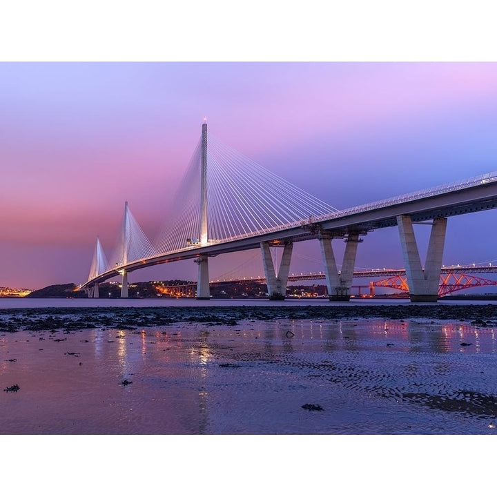 Queensferry Crossing In The Evening Scotland Ftbr-1813 Poster Print by Assaf Frank-VARPDXAF20171017447 Image 1