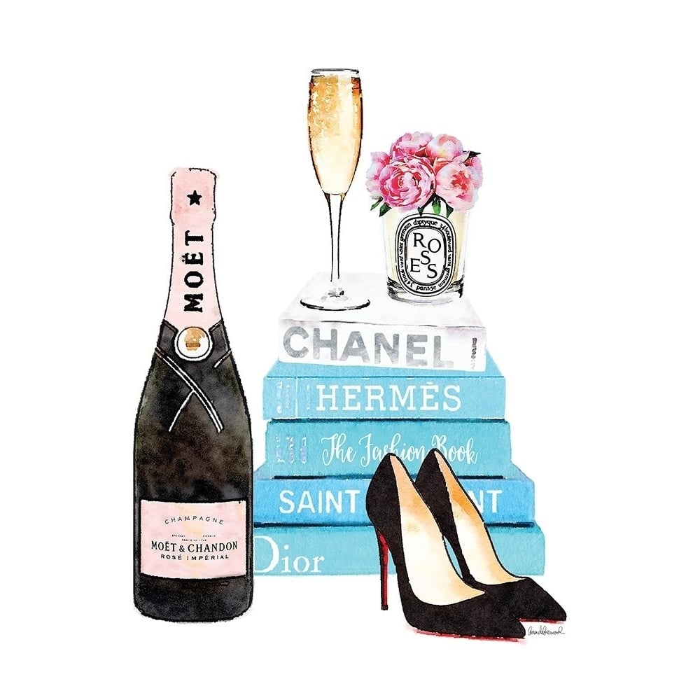 Teal Champagne Poster Print by Amanda Greenwood-VARPDXAGD115355 Image 1