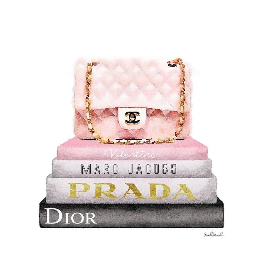 Book Stack Pink Bag Poster Print by Amanda Greenwood-VARPDXAGD115360 Image 1