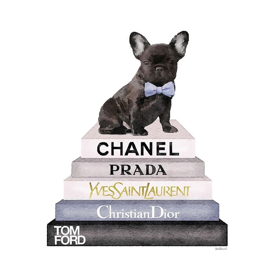 Bookstack Grey Frenchie Poster Print by Amanda Greenwood-VARPDXAGD115440 Image 1