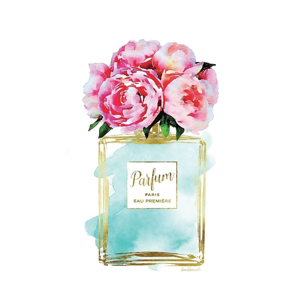 Parfume Teal with Peony Poster Print by Amanda Greenwood-VARPDXAGD115453 Image 1